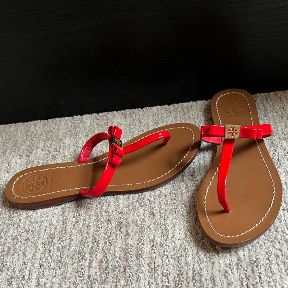 Red Tory Burch sandals - like new condition